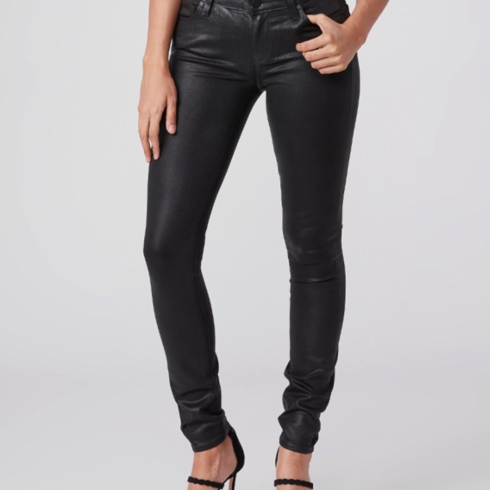 Paige Verdugo Ultra Skinny - Black Fog Luxe Coating